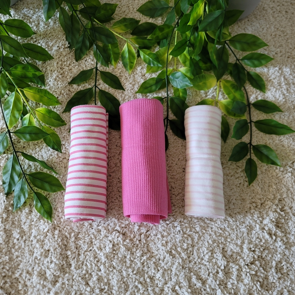 Baby Girl Pink Swaddles (Set Of 3)